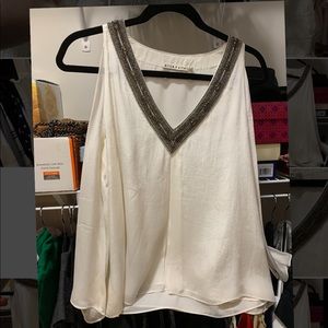 Alice and Olivia white sparkle top